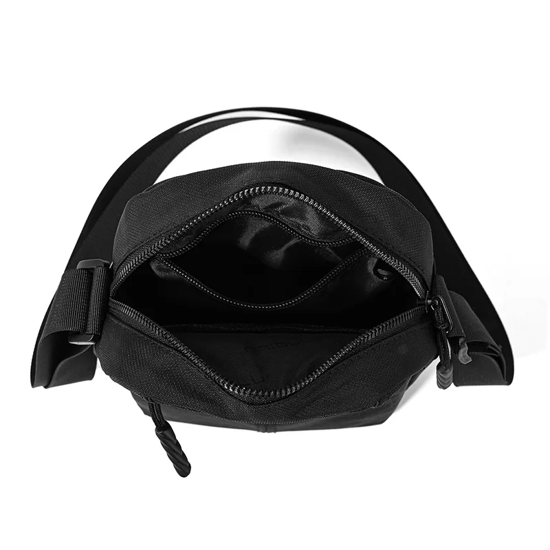 Premium Crossbody Bag Men Women Lightweight Messenger Bag Solid Color Business Travel Zipper Pocket Phone Satchel Classic Black
