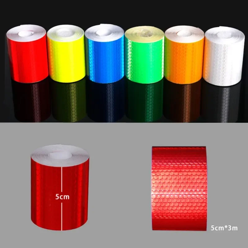 5x300cm Colorful Bicycle Reflective Sticker Reflective Strip Night Anti-collision Cycling Warning Stickers Tape Bike Accessories