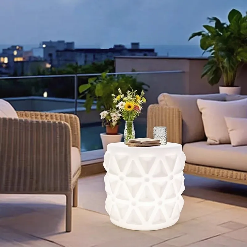 Light Emitting Diode Multicolor Luminous Pineapple Stool Outdoor Furniture with Light