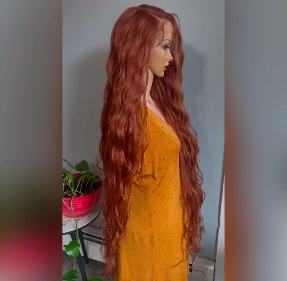 Daily WIG! Super Long Wavy Light COPPERBlend, Lace Front