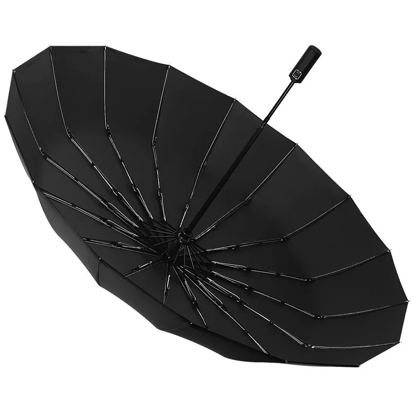 Fully Automatic Folding Umbrella 16 Bone Black Glue Sun Protection Sunny And Rainy Dual-purpose Umbrella Business Gift Umbrella