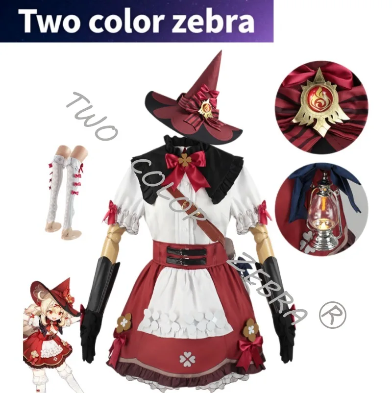 

Klee Cosplay Kostüm Spiel Genshin Impact Event Collection Kleidungsset Kleine Hexe süßes Kleid Hut Geschenke Halloween Kostüm