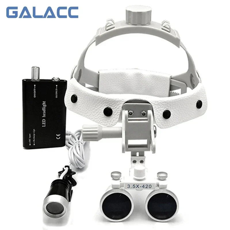 5W Den tal LED Surgical Loupes 35 Headlight Magnifier Magnifying Glasses Spot Headband Specific Headlamp with Metal Package