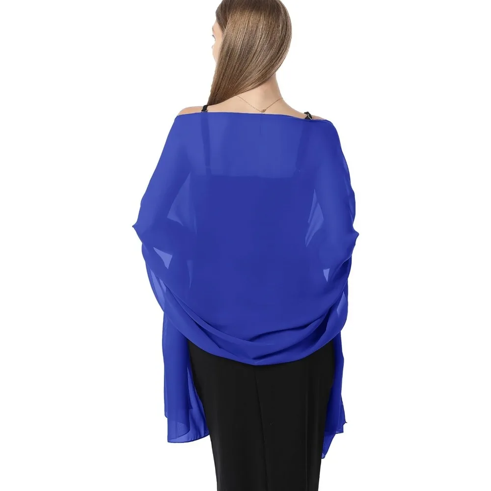 

Chiffon Shawls and Wraps for Evening Dresses Women Elegant Soft Scarf Bridal Scarve Wedding Stole