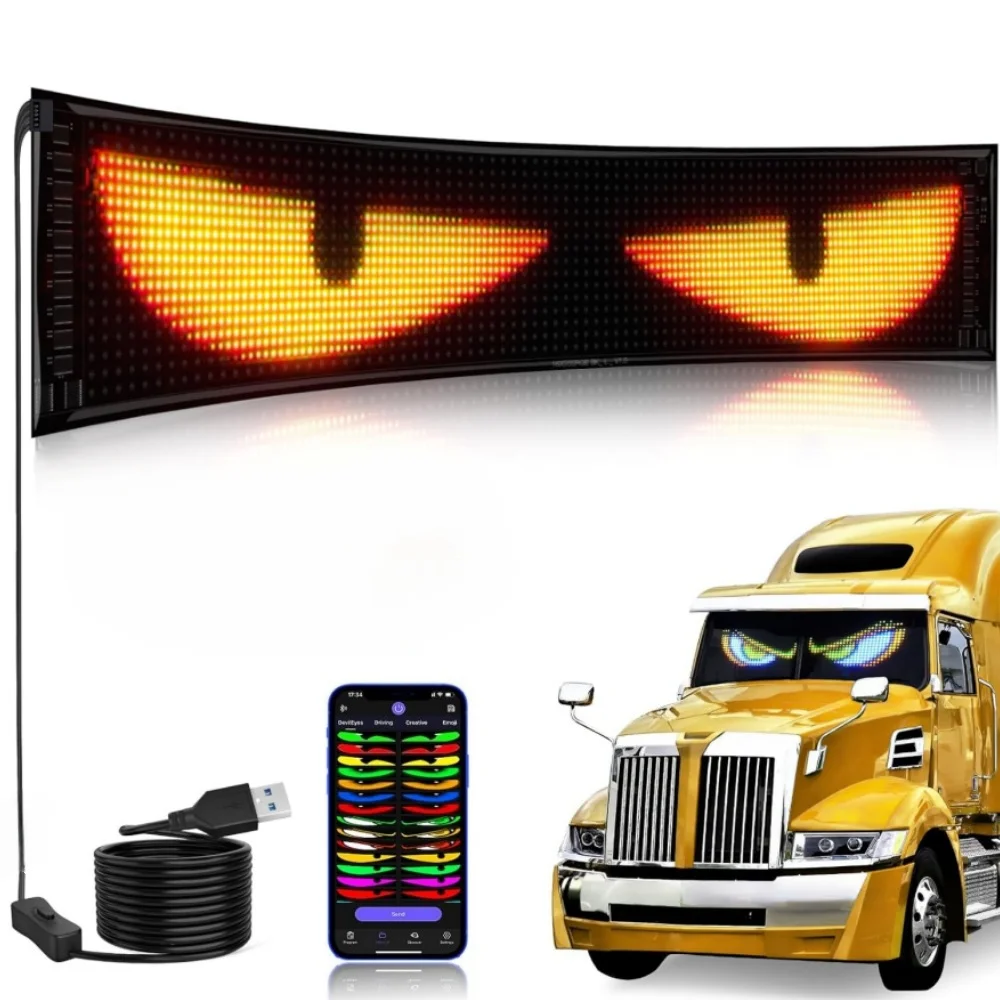 LED Matrix Pixel Panel Light Bluetooth App 5V USB Control Scrolling Advertising LED Car Sign Animation Programmable For Car