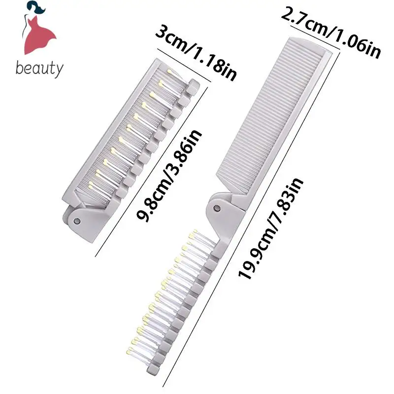 Folding Comb Detangling Hair Brush Portable Double Headed Anti-Static Plastic Comb Travel Hotel Hairdressing Tool Massage Gift