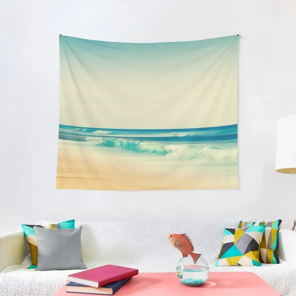 emerald surf - wave crashing on beach Tapestry Aesthetics For Room Wall Hanging Tapestry