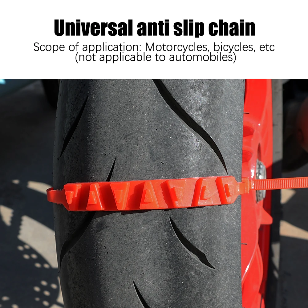 Motorcycles Tire Snow Chains Reusable Electric Vehicle Bicycle Winter Wheels Anti-Skid Cable Ties Tire Emergency Anti-Slip Chain