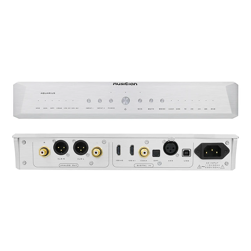 Músico Aquarius R2R DAC array ture balance USB/2 * I2S/AES balance/entrada coaxial RCA XLR saída de equilíbrio decodificador R2R