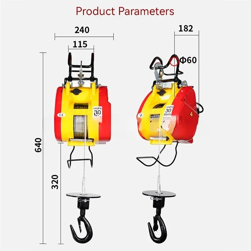 Palan Électrique Portable de 220V, Petite Grue à Suspension, Contrôle de Ligne, Outils et Équipement de Levage