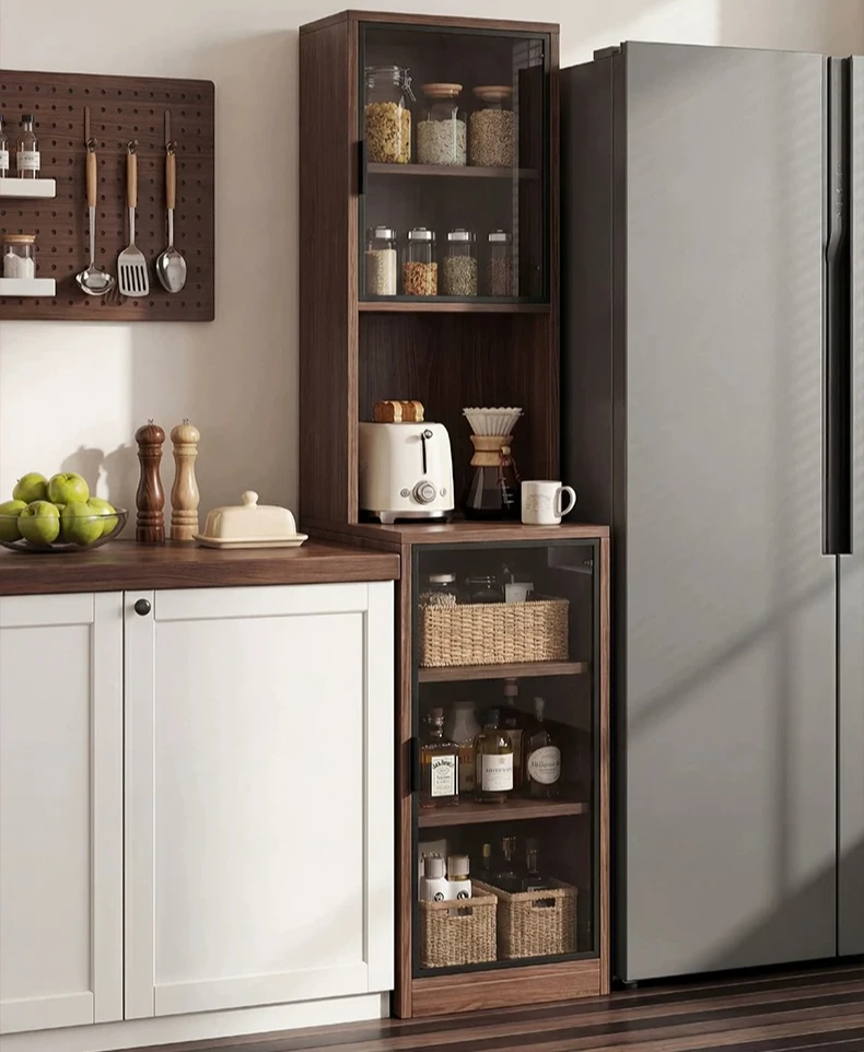 LTT medieval style dining side cabinet, kitchen extremely narrow crevice cabinet, household floor narrow side cabinet