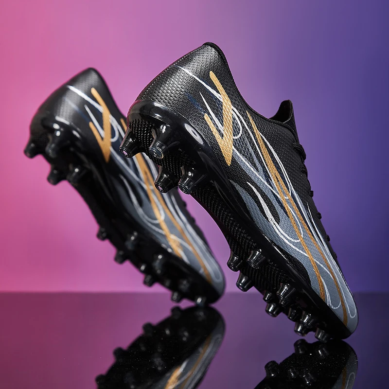 Unisex Youth Long Spikes Football Shoes Professional FG Soccer Cleats for Teen Boys & Girls Outdoor Grass Field Training T2208