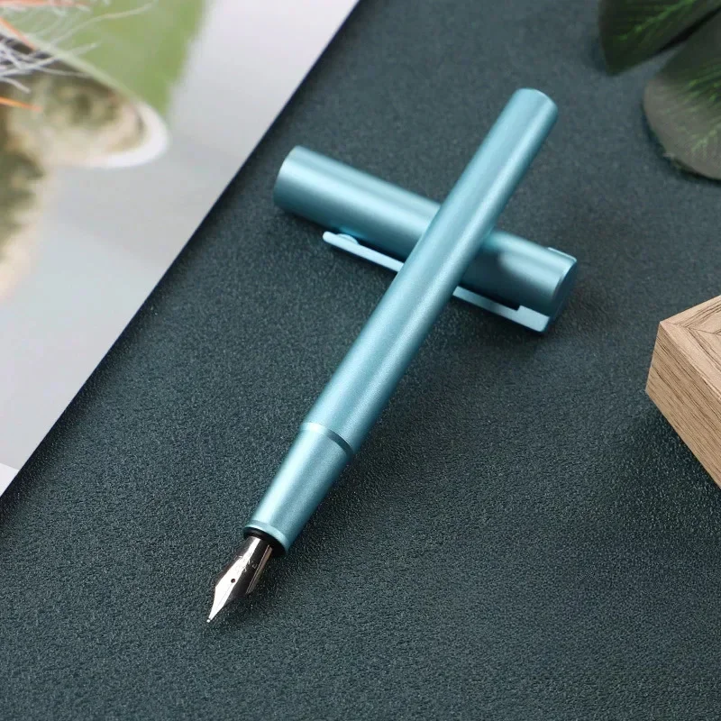 

New New PAILI Blue Fountain Pen Fine Ming Tip F 0.5MM Nib Calligraphy Writing Ink Pen With Converter For Office Practice Adult B