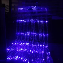 2024 New Year Christmas Decor Waterfall Curtain Icicle Fairy Light Waterproof Meteor Shower Wedding Garland Twinkle String Light