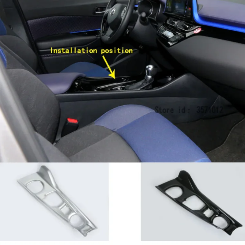 

LHD RHD For Toyota C-HR CHR 2017 -2021 Car Sticker ABS Chrome Inside Middle Shift Stall Paddles Cup Switch Frame Lamp Trim