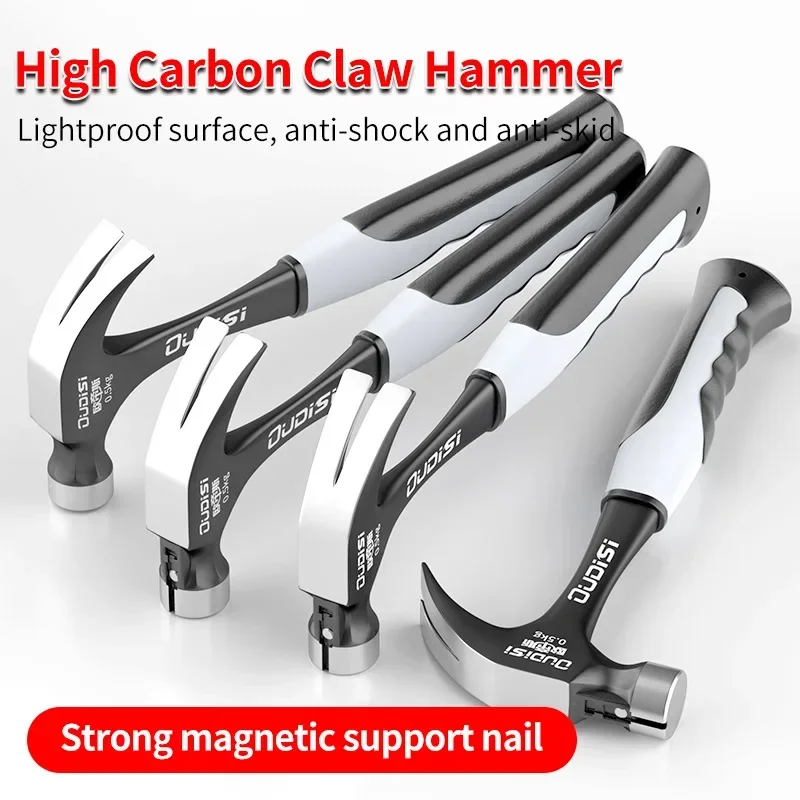 Multifunction Non-slip Shockproof Steel Hammer Hand Tool Magnetic Claw Hammer for Woodworking Automatic Nail Suction Hammer