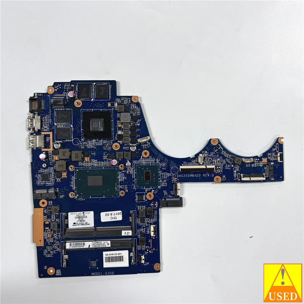 

Laptop Motherboard 914772-601 DAG35DMBAD0 FOR HP 15-AX 15T-AX with i7-7700HQ GTX 1050 4gb Fully Tested and Works Perfectly