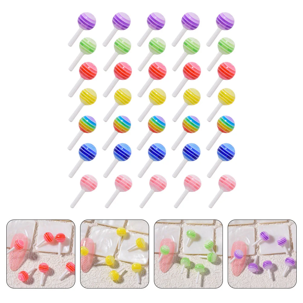 50 Pcs Nail Accessories Exquisite DIY Decor Ornament Lollipops Beautiful Adornment Charms Manicure Accessory Decorations