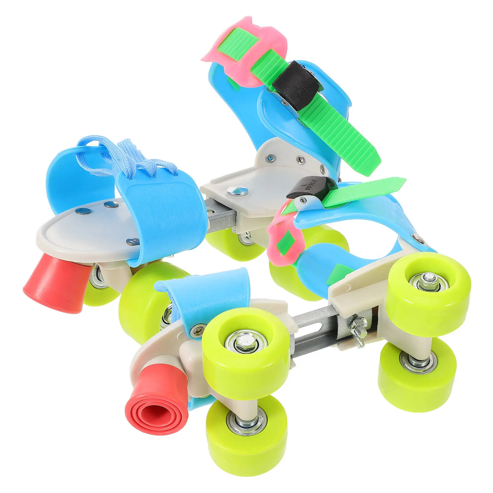 1Pair Adjustable Double Row Roller Skates for Beginners Indoor Outdoor Training Comfortable Stable Lightweight Protective
