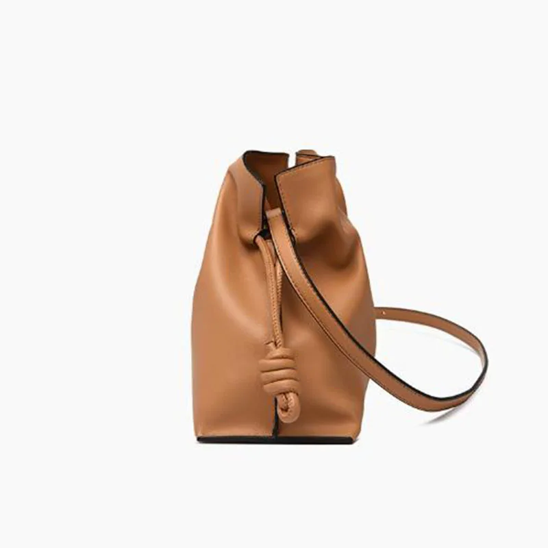 Fashion Ruched Drawsting Bucket Bag Luxury Designer Soft Pu Leather Shoulder Crossbody Bags Large Capacity Tote Shopper Purses