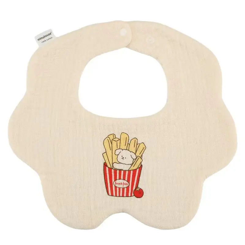 Wholesale Pure Cotton Printed Six-layer 360 Rotatable Baby Feeding Bibs Toddler Saliva Towel Infant two-sided Baby Bibs