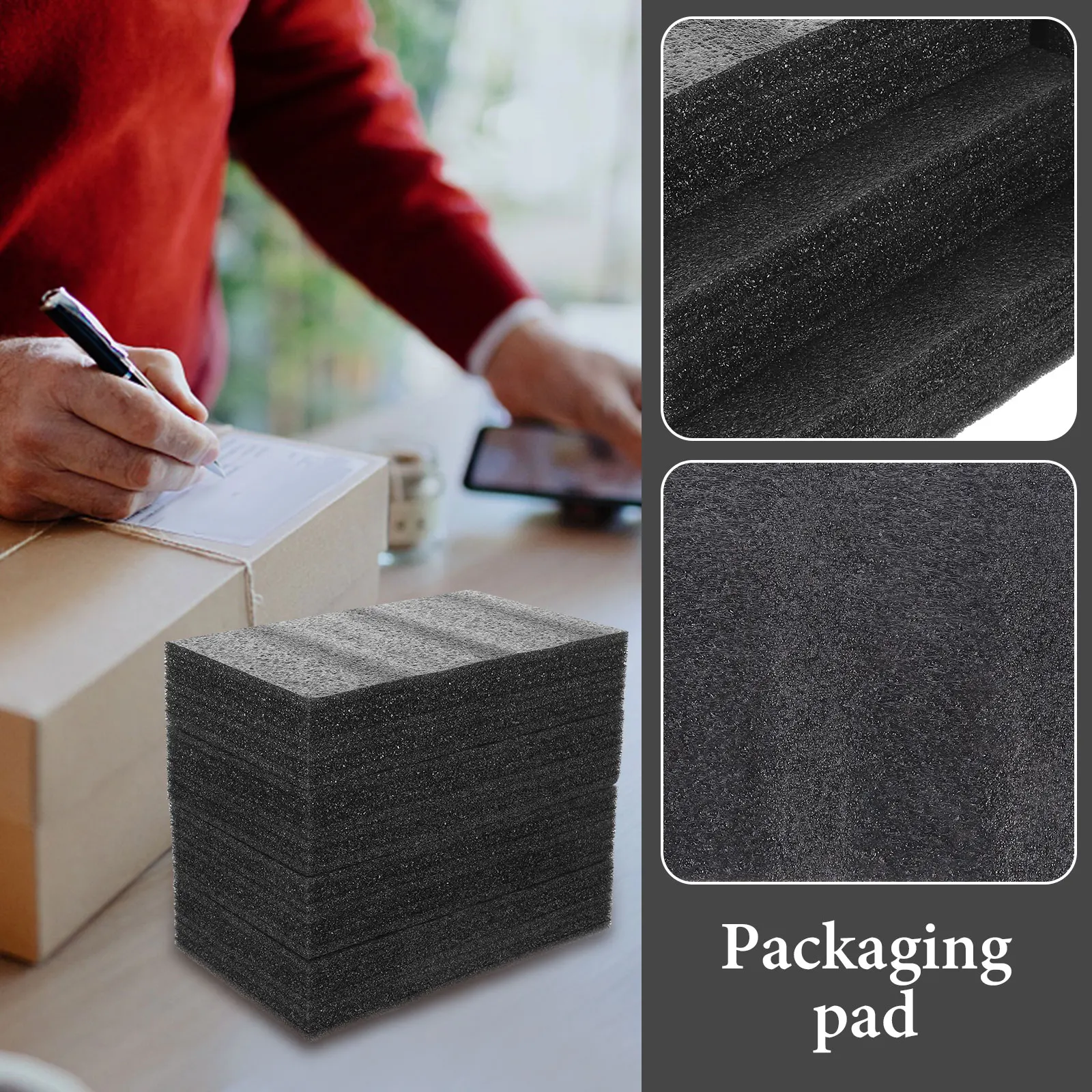 

4 Pcs Protective Foam Packing Insert Toolbox Padded Black Pearl Cotton Accessory