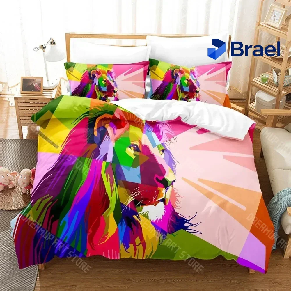 Exquisite 3D Print Lion Bedding Set Single Twin Full Queen King Size Bed Set Aldult Kid Bedroom Duvetcover Sets The King Of Beas