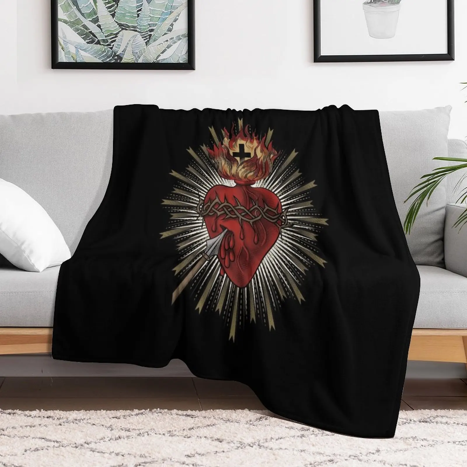 

Sacred Heart of Jesus Christ Throw Blanket Sofa Throw Kid'S Luxury Brand Plaid on the sofa Blankets Thin Furrys Blankets