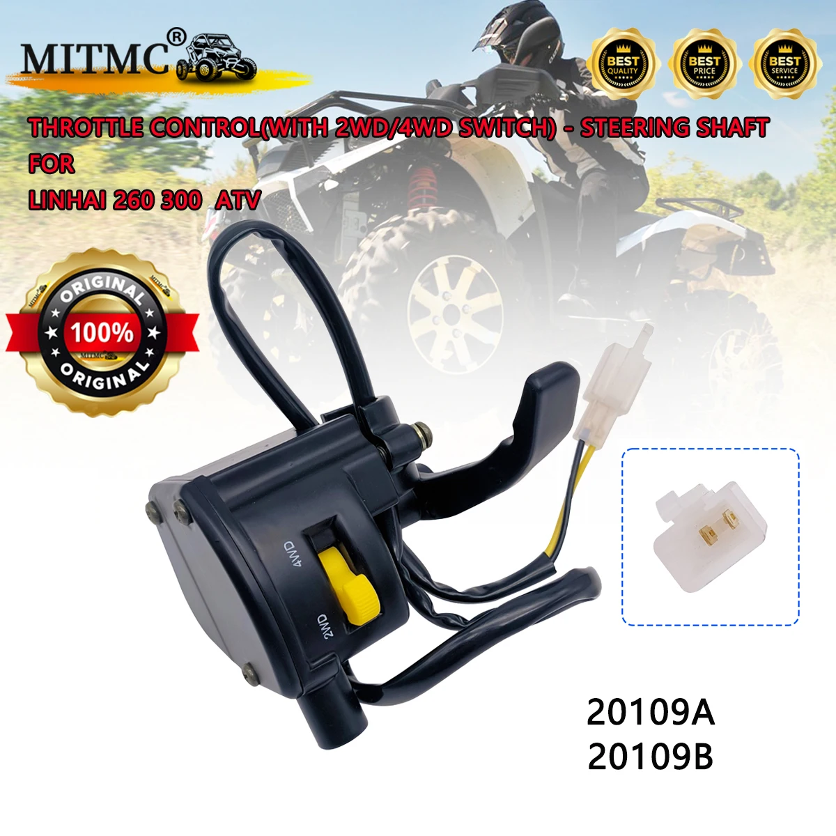 STEROWANIE PRZECIWORNIKA (Z PRZEŁĄCZNIKA 2WD/4WD) - WAŁ KIEROWNICY Do Linhai 260 300 ATV 20109B