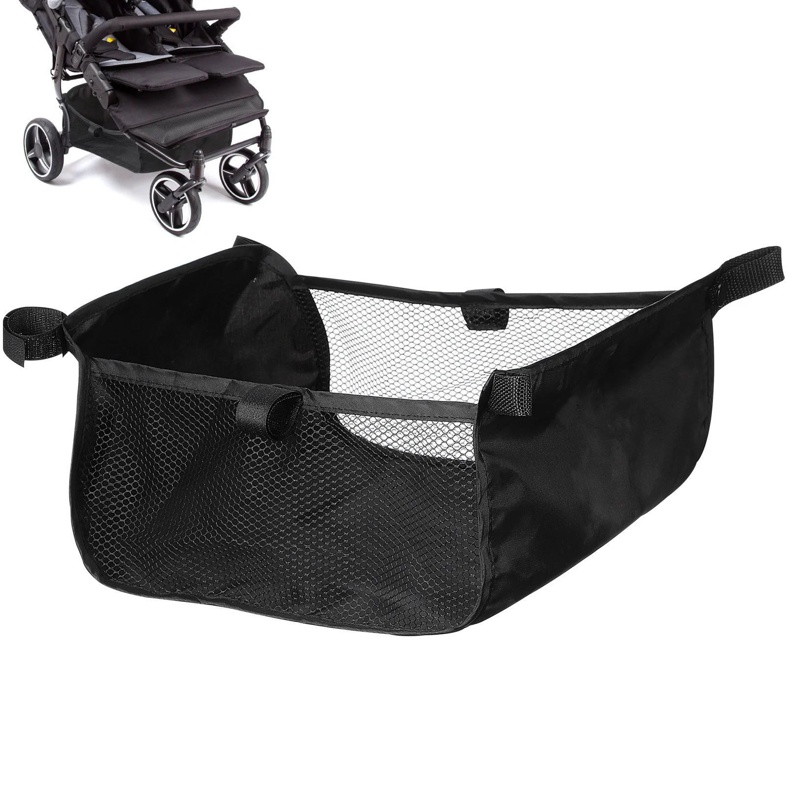 

Baby Stroller Organizer Bag Multi-Functional Use Fits Most Strollers Strong Structure Wear Resistant Stroller Bottom Storage