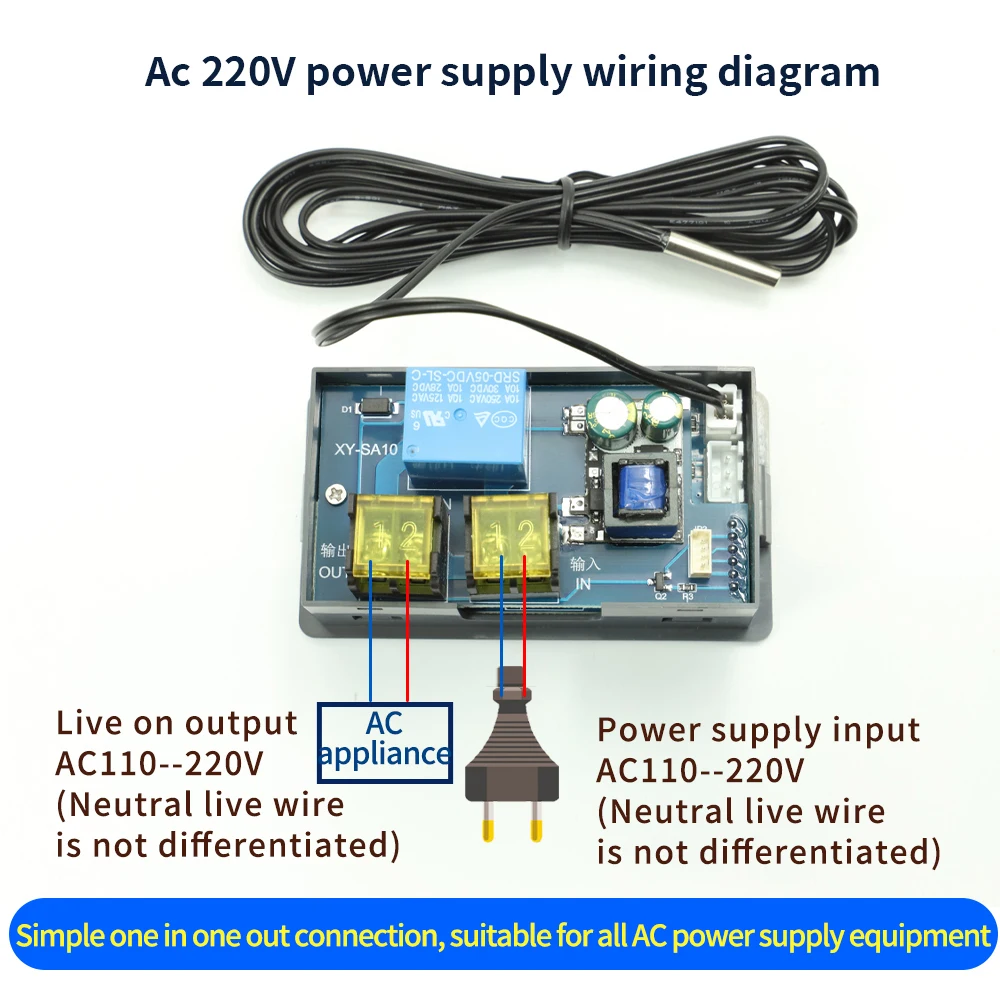 WIFI Remote Control Thermostat Digital Temperature Controller Module Cool Heat APP Temperature Collection High Low Alarm SA30