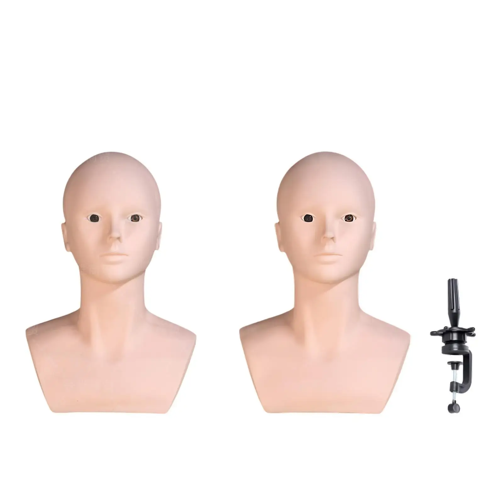 رأس عارضة أزياء أصلع، حامل شعر مستعار، متعدد الأغراض، رأس تدريب التجميل لصنع الشعر المستعار، رأس عرض شعر مستعار احترافي