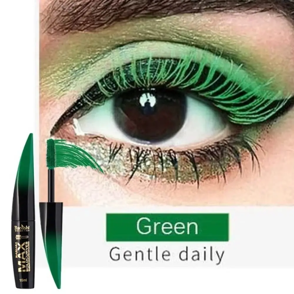 Mascara de maquillage coloré imperméable à l'eau, extension de cils, brosse en silicone, curling