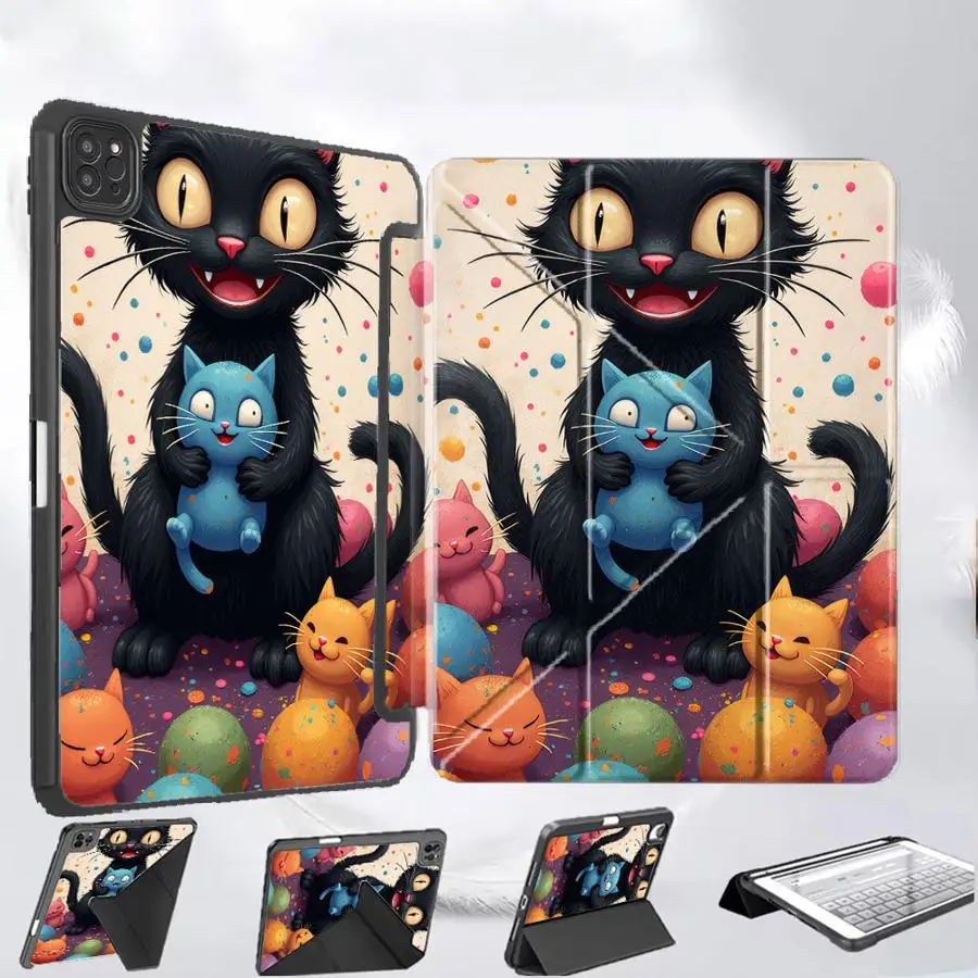 

Holder Cover Tablet Case For iPad Pro 2025 Mini 6 7 Air 4 5 M3 M2 M4 11inch Pro 11th 10th 9th 8th 7th 12.9inch Cute Cat