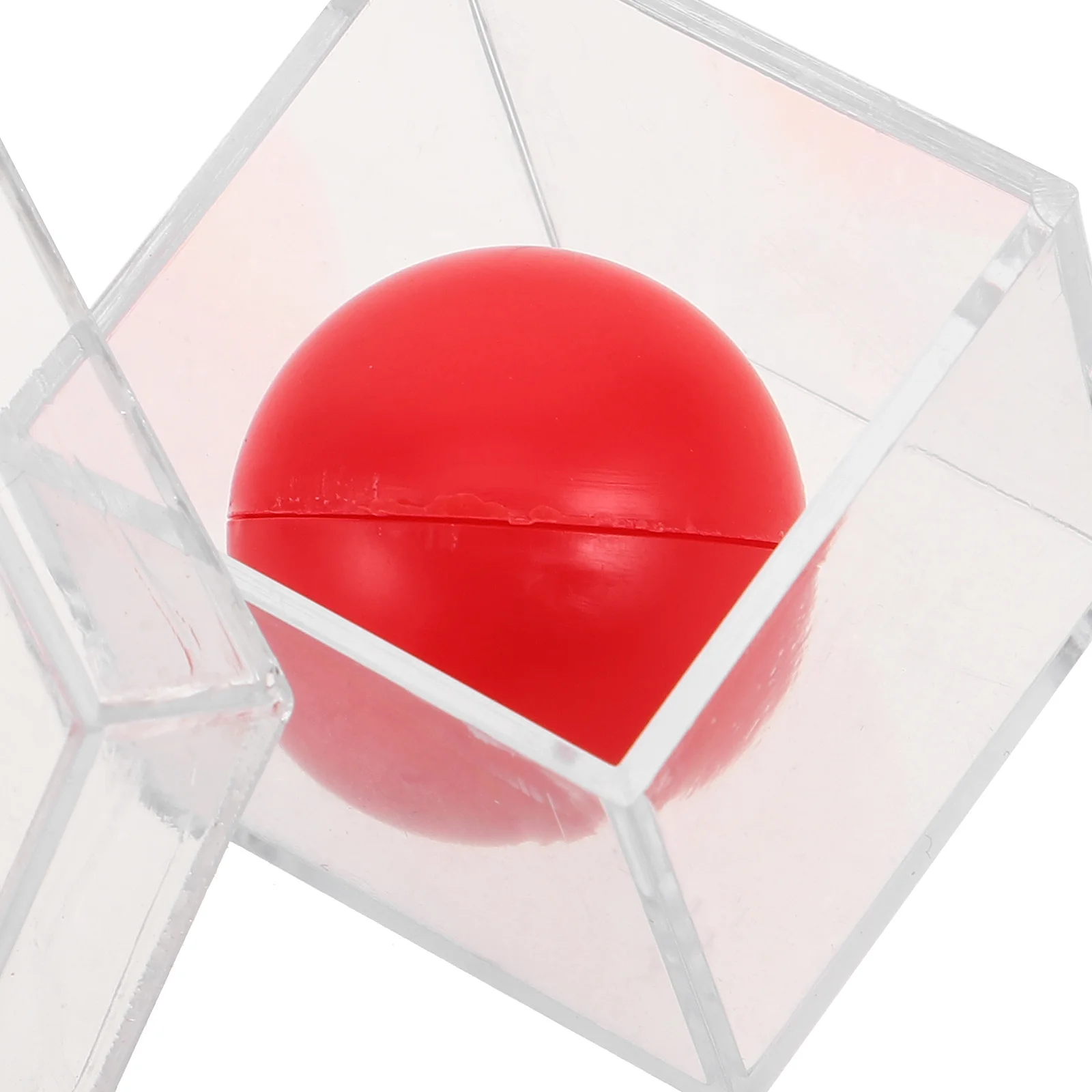 Juego de 10 juguetes: bola para penetrar, caja transparente, accesorio para trucos para escenario, actuación de fiesta, truco para principiantes, plástico pequeño portátil