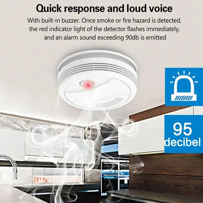 Tuya Smart WiFi Smoke Detector Home Security Alarm Smart Life APP Remote Control Sensor Alarm Fire Protection