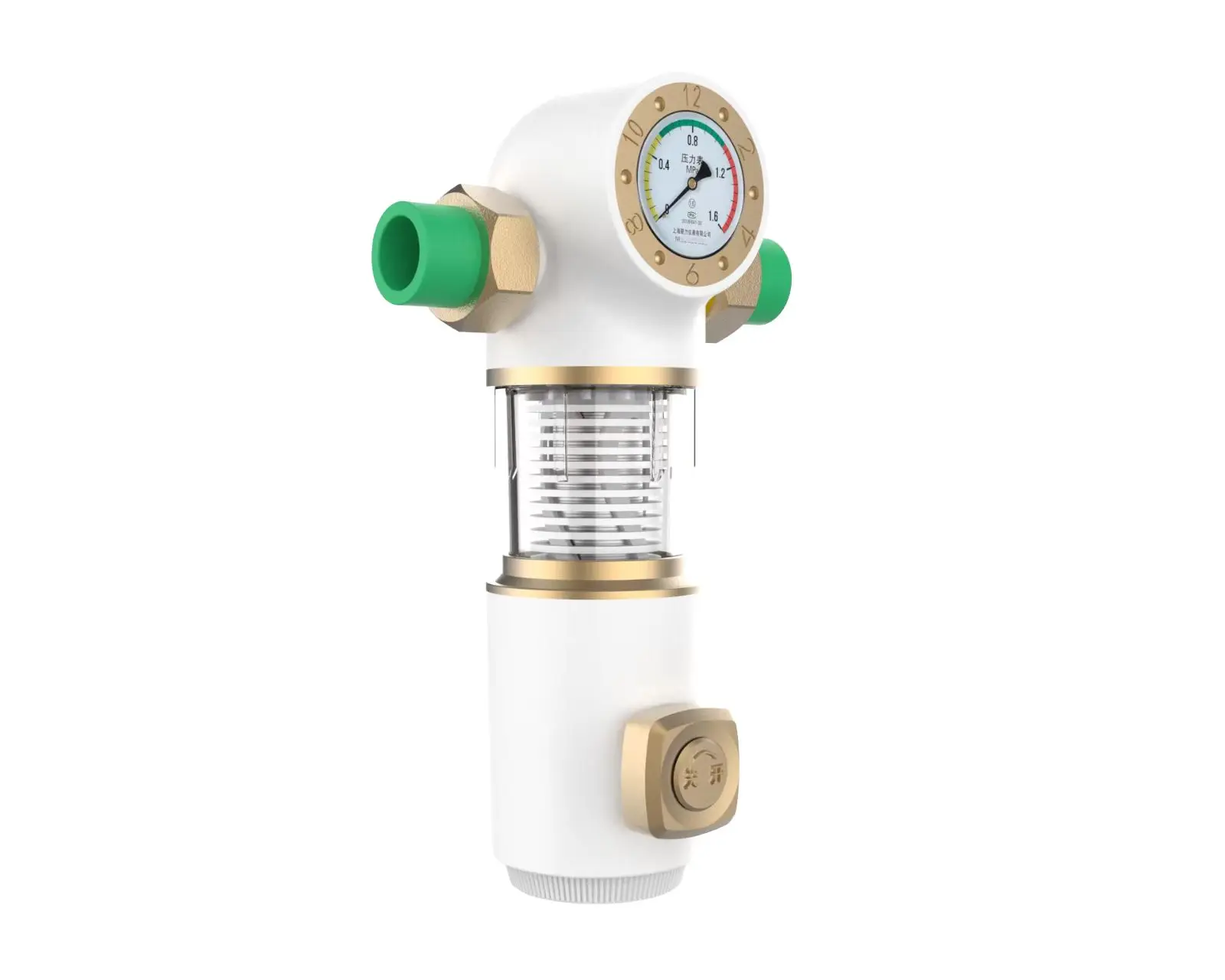 New Design Manual Power Source Brass Backwash Prefilter Household Impurity Removal Water Filter with PPR or Brass Interface