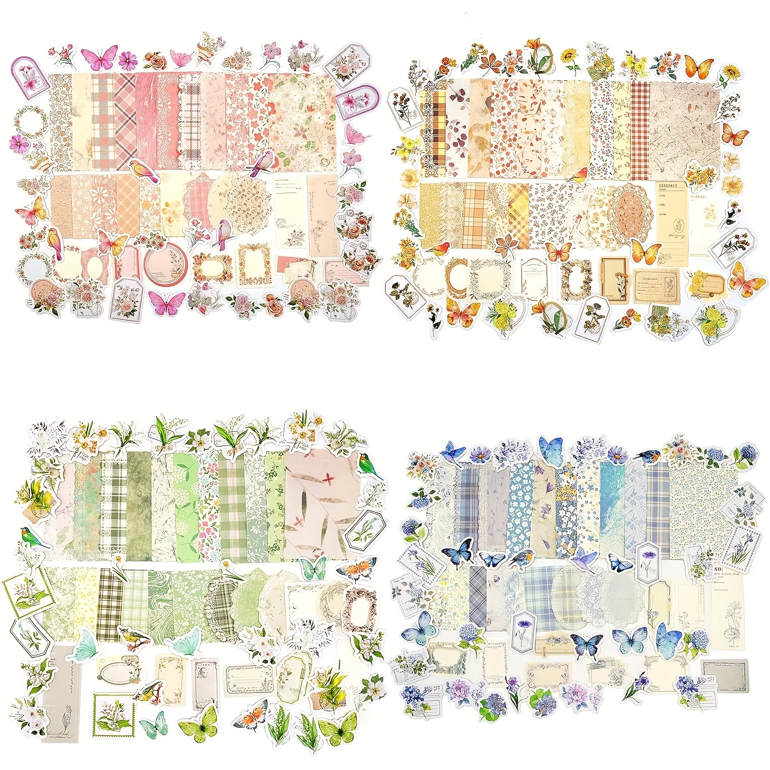 400 قطعة/4 حزمة خمر الأزهار قصاصات ورقية و ملصقات المجلات مجموعة متنوعة غير المرغوب فيه مجلة الحرف مخطط ألبوم الكولاج DIY بها بنفسك