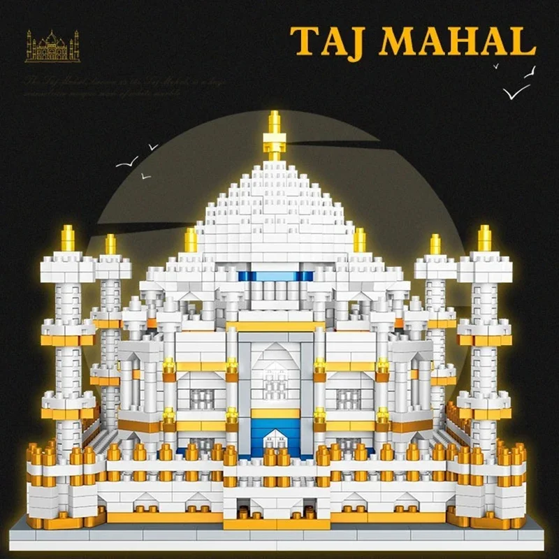 FUNXINEE 2000 Stücke Mini Taj Mahal Bausteine Modell Berühmte Architektur Kreative Sammlung Ornament Erwachsene Kind Festival Geschenk