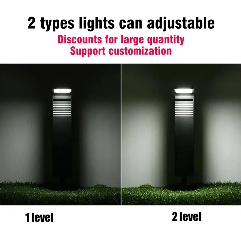 2pcs Solar Lights Garden Landscape Pathway Courtyard Decoration LED Lawn Lamp Outdoor Waterproof Lighting Wholesale 2200mAh