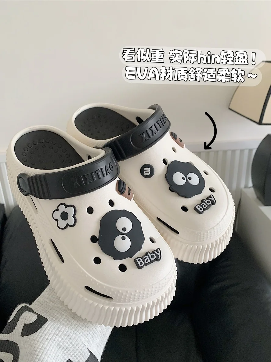 Man Women Couples Garden Shoes Smmer Outdoor Slipper Thick Bottom DIY Hole Shoes Female Funny Sandals