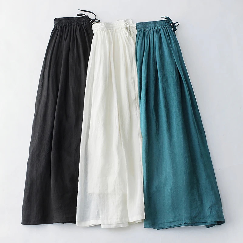 

Tee-Color A-Line Midi Skirt with Inner And Dstring ket Elastic Waist Commuter Sle Long Cotton Polyester Blend