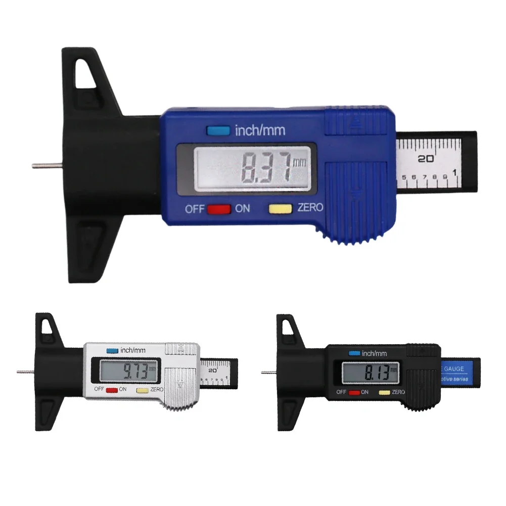 

Digital Tread Depth Gauge Battery Operated Car Tire Meter High Precision Automobile Tire Wear Detection Measuring Depth Caliper