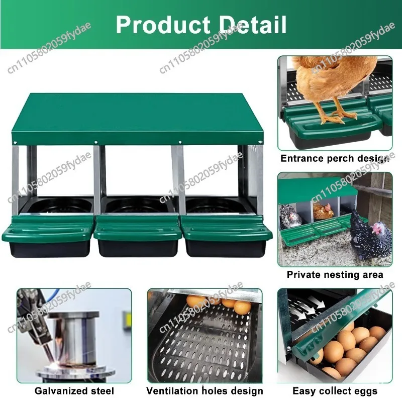 

Курятник металлический, раздвижной, с тремя отсеками, с крышей-лежанкой и гнездовым ящиком для кур.