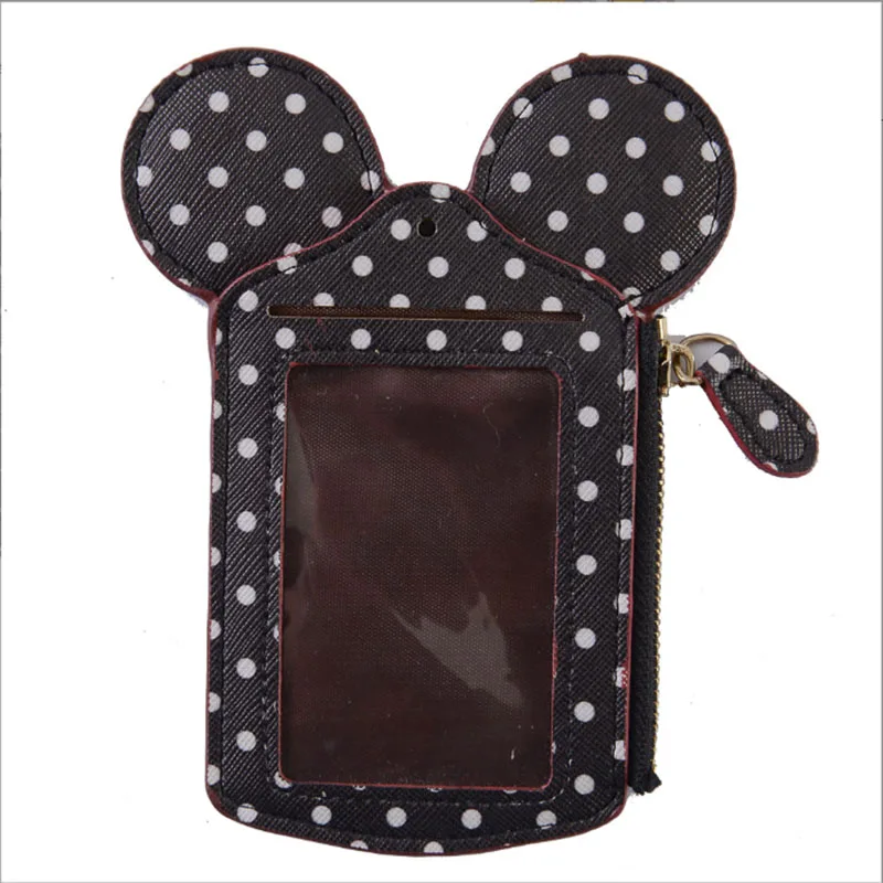 GORFIA Cartoon Card ID Storage Bus Holder Case Mickey Mouse Card Work Certificate Lanyard Purse Coin Card Wallet view 3