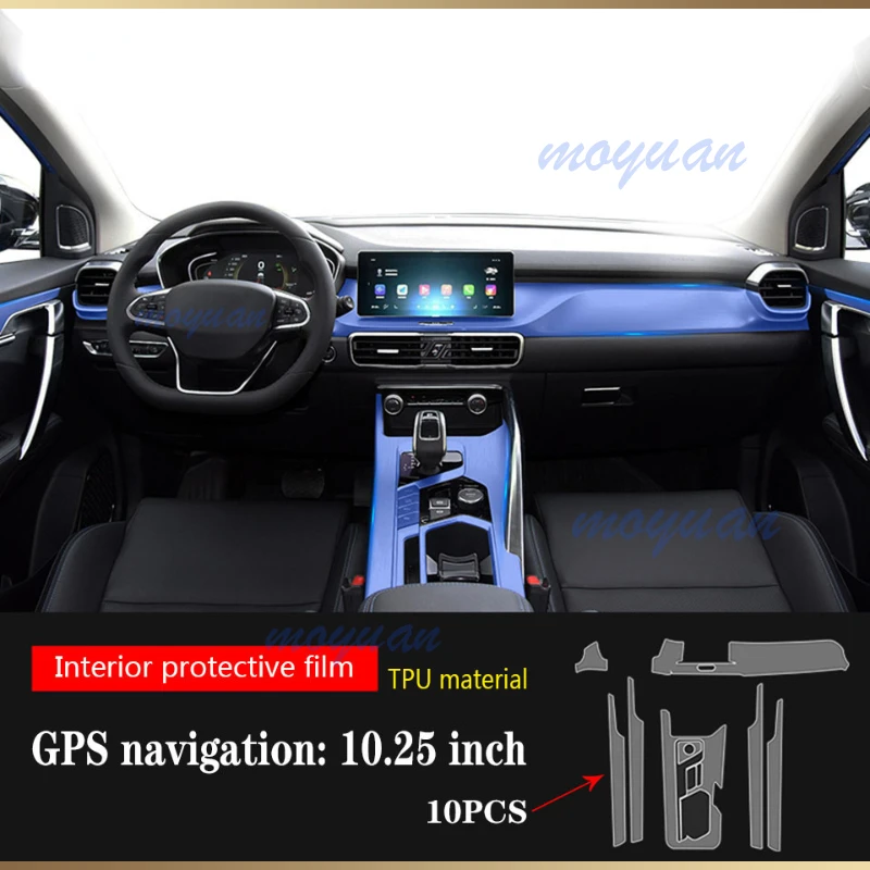 For Geely Coolray Escape SX11 2018-2022 Gearbox Navigation Screen Automotive Interior TPU Protective Film Anti-Scratch Sticker