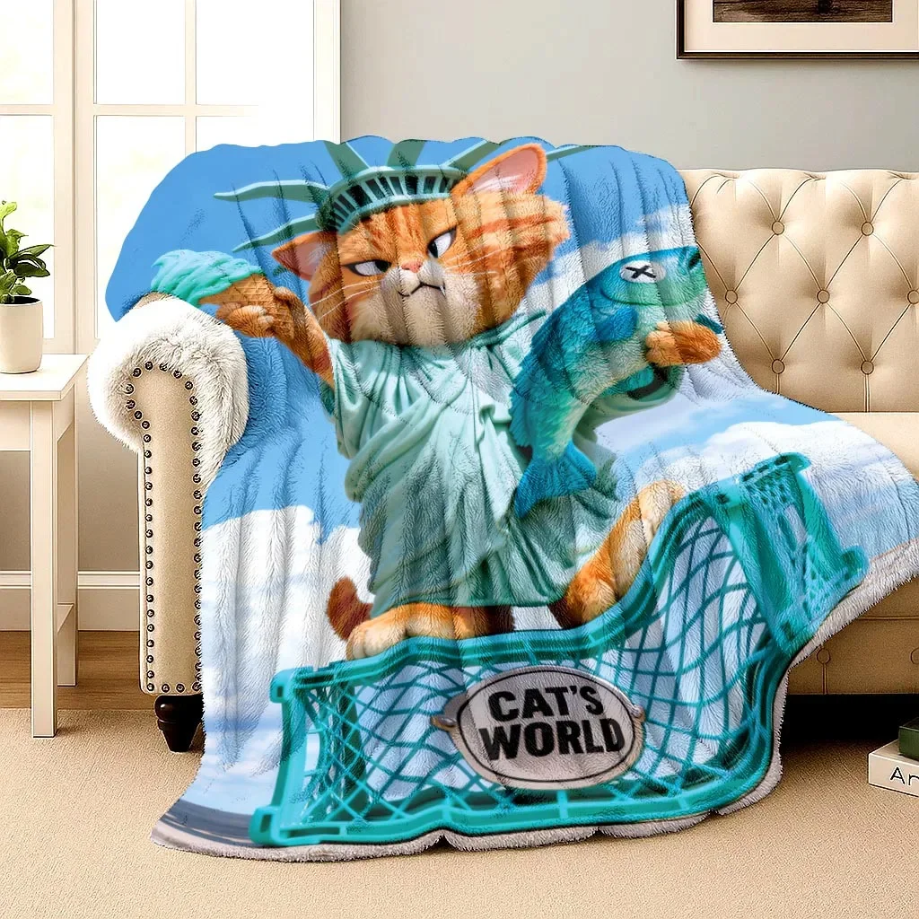 Style of the Statue of Liberty Flannel printed blanket suitable for all seasons suitable for living room office sofa and travel