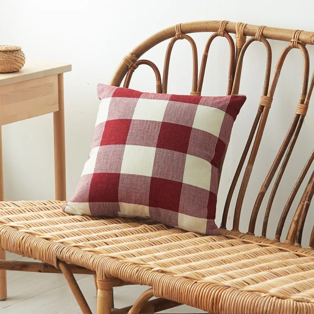 

Yarn Dyed Striped Polyester Linen Pillowcase Multi Color Multi Size Plaid Cushion Cover for Home Bedroom Decor Sofa Accent 124