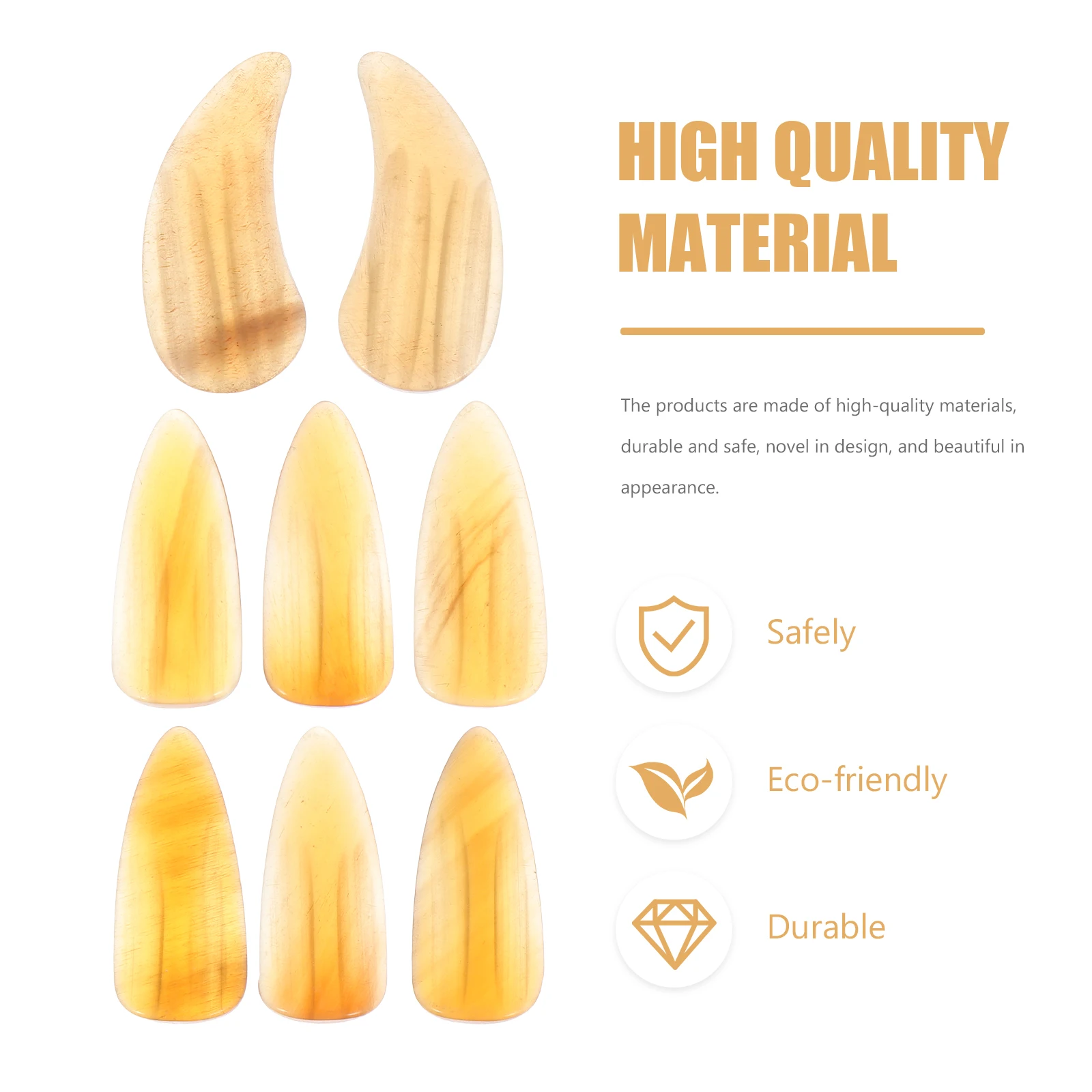 

8 Pcs Guzheng Nails Finger Caps Protectors Ukulele Smooth Horns Accessories Pick Practice Sleeves