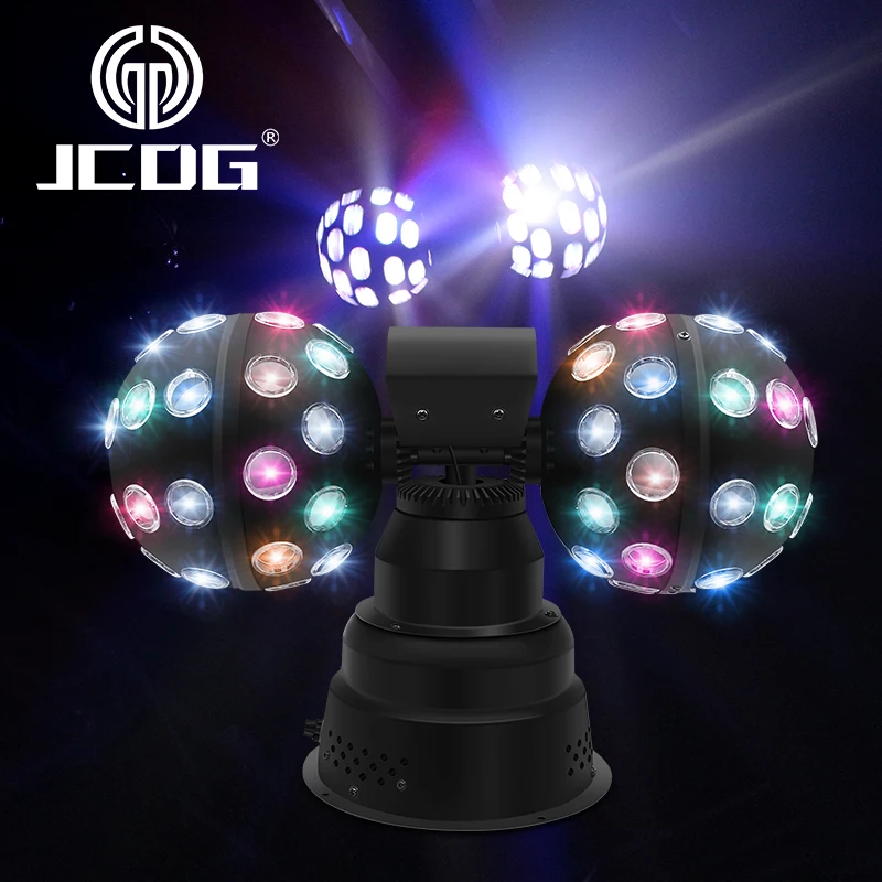 JCDG Disco Ball Light Party Led Stage Disco Effect Lights Strobe Colorful Rotation Double Crystal Magic Ball Lighting